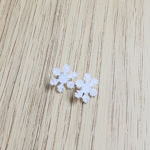 White Snowflake Earrings